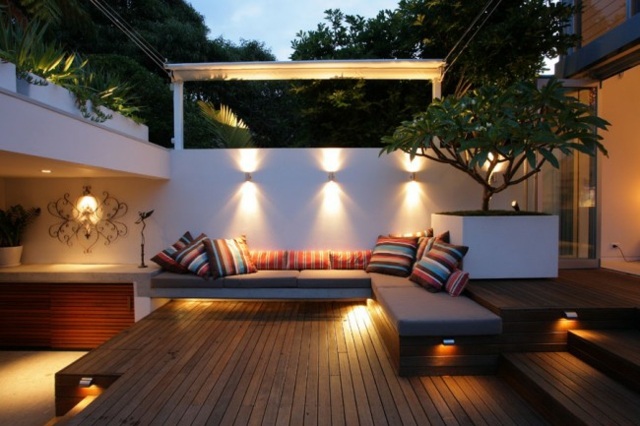 modern patio wooden platform