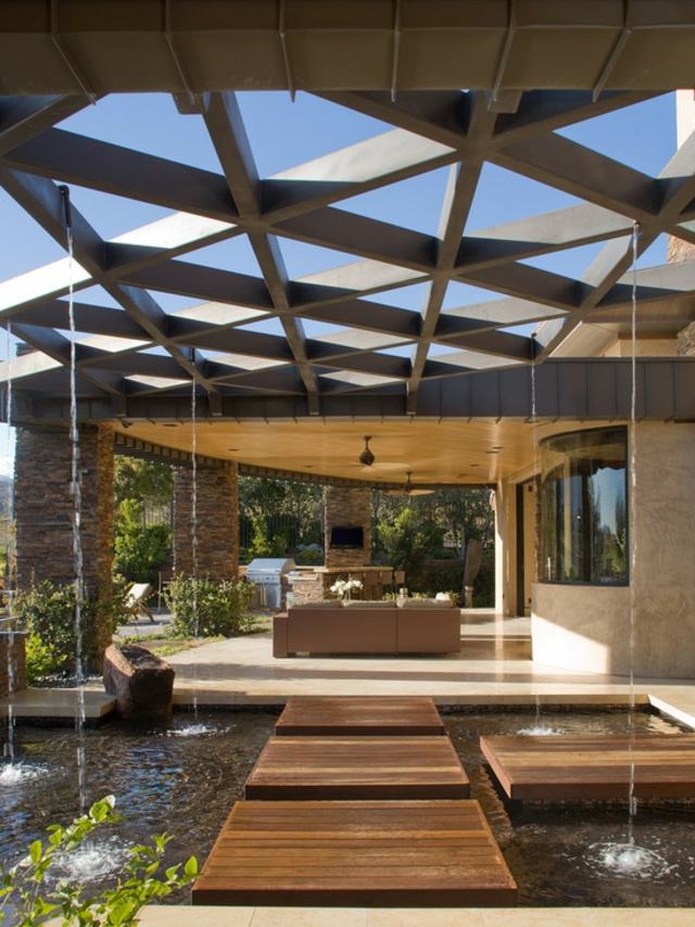 patio ultra moderne design pergola træ