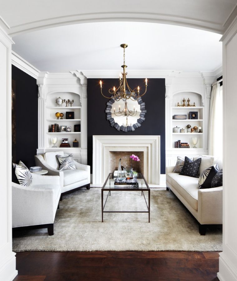 deco paint color black and white living room walls