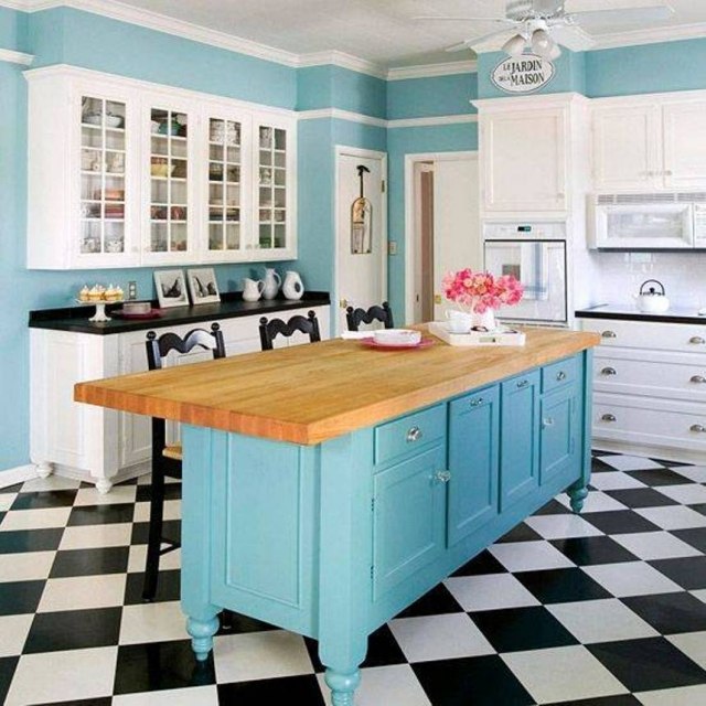 Paint-kitchen-island-blue-sky-ground-checkered