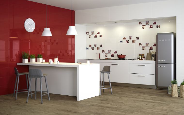 picture of white kitchen wall lacquer island modern hanging white