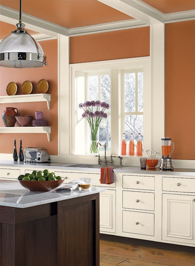 Paint-kitchen-trend color orange-salmon