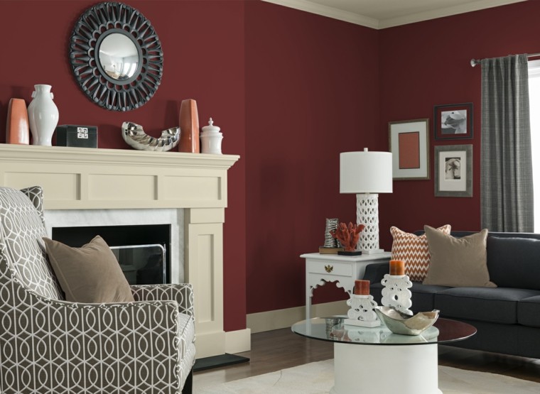 red elegant salon paint