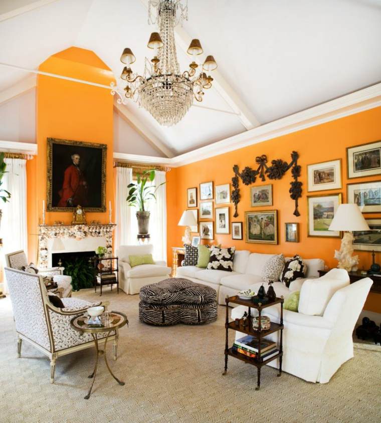 white orange living room paint