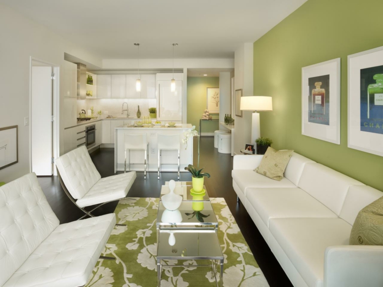 painting for modern green living room