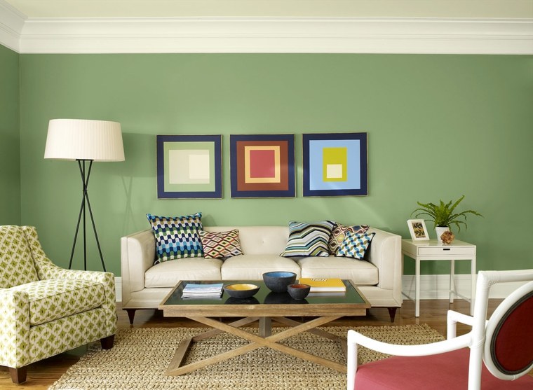 green living room paint