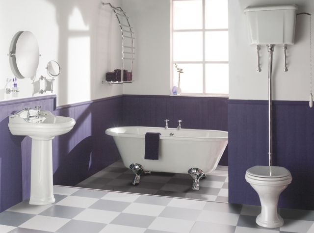 painting-bathroom-walls-two-colors-white-lilac-furniture-white painting bathroom