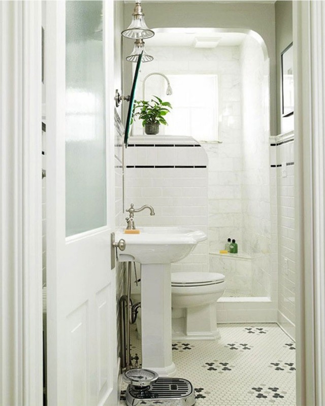 painting-room-bathroom-little-white-tile-floor-black-patterns