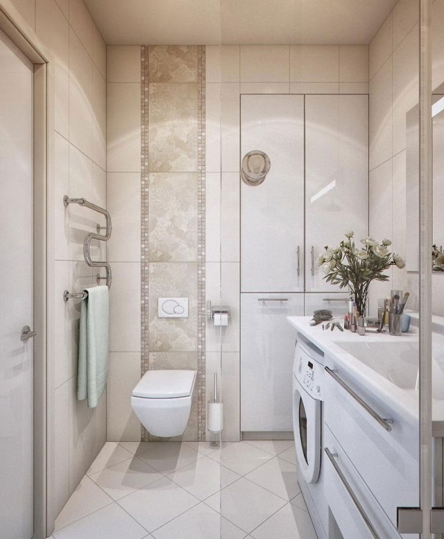 paint-bathroom-small-tile-white-beige-gloss-furniture-white paint bathroom