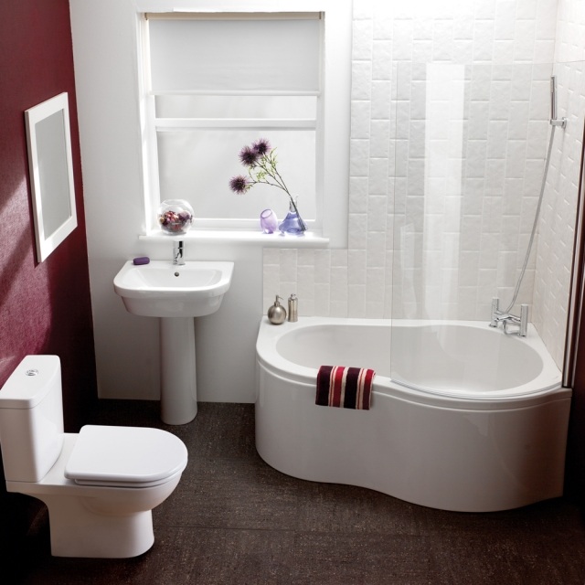 paint-bathroom-small-wall-bordeaux-white-furniture-white paint bathroom