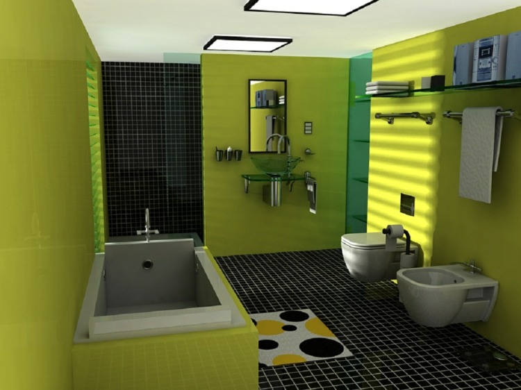 contemporary bathroom paint