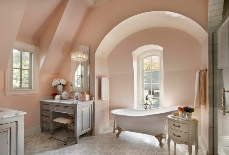 bathroom paint white pink color