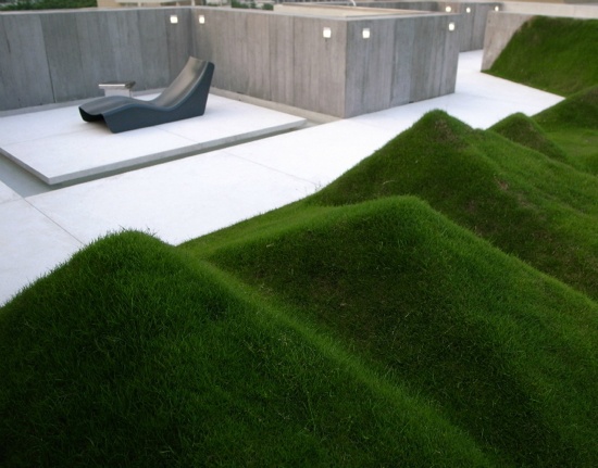 geometric lawn outdoor space design