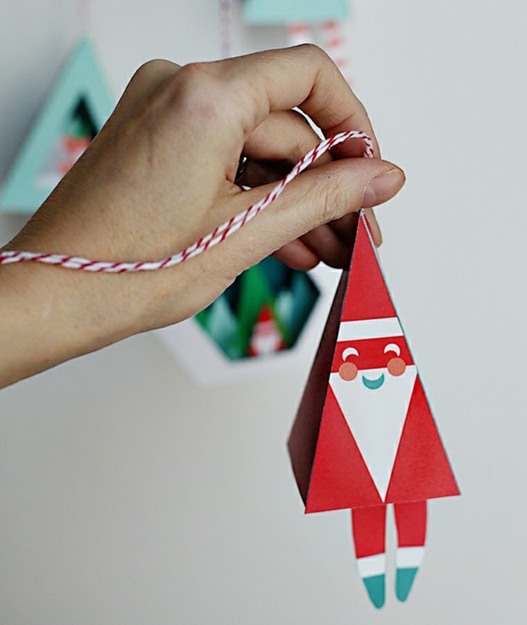 deco father christmas card idea fir deco hanging