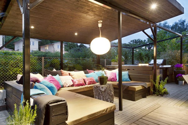 pergola with garden furniture