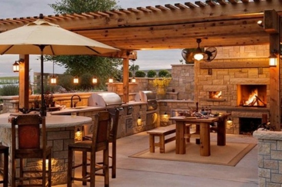 integrated kitchen pergola