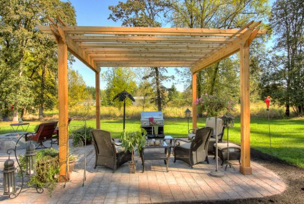 pergola garden barbeque wood