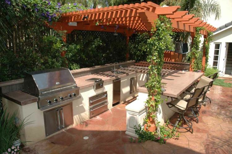 pergola for outdoor kitchen terrace