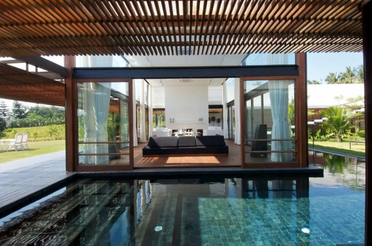 pergola terrace modern pool