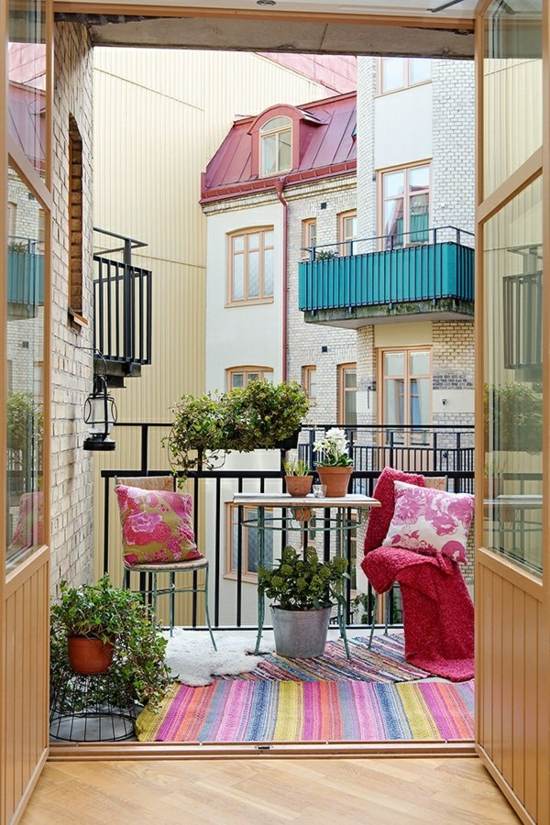 small Scandinavian design balcony