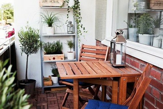 small balcony furniture wood