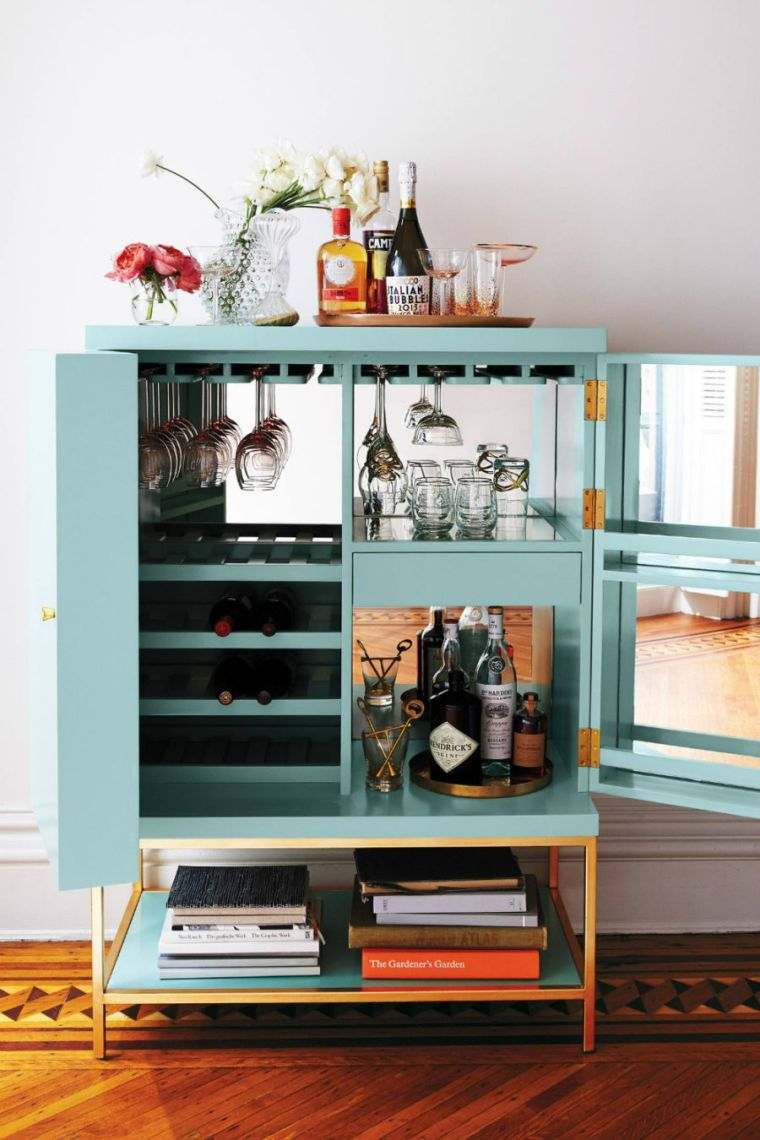 Breakfast lounge-console-glass cabinet door