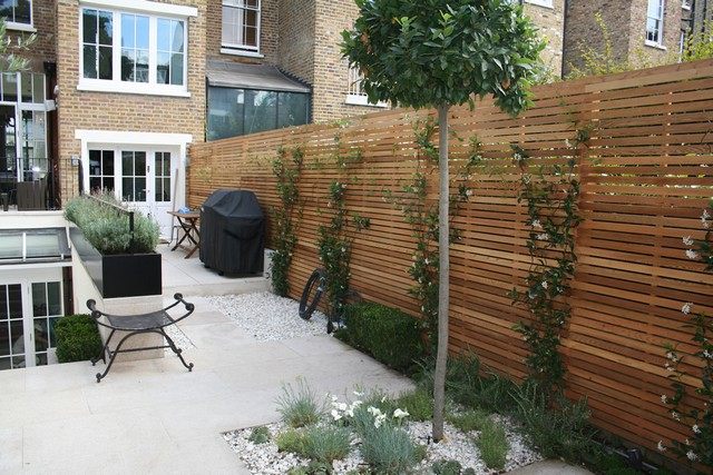 small landscaped garden adjoining London