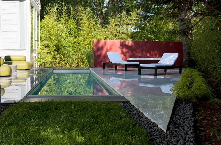 small garden with pool idea furniture modern garden chaise longue