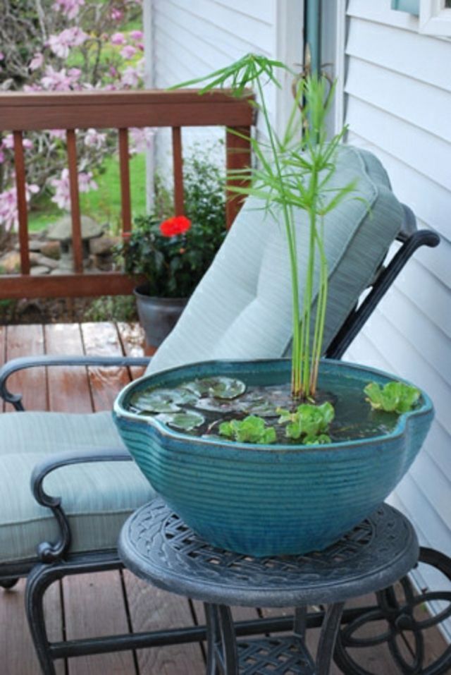 small garden'eau sur la terrasse