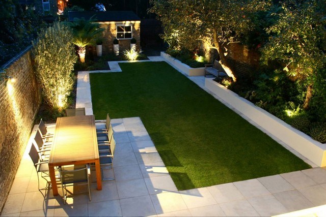 small modern garden table lighting night