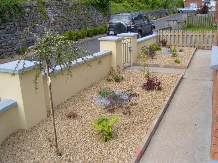 small garden on gravel