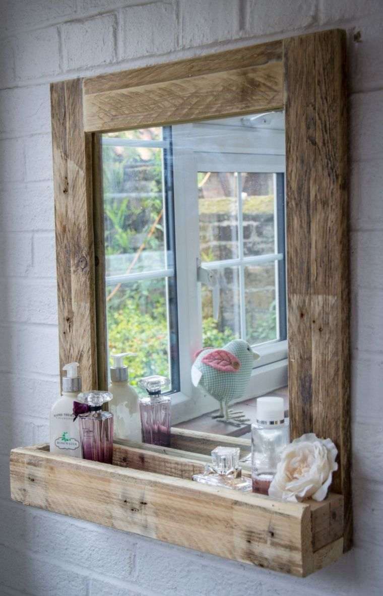 furniture pallet mirror wall decoration idea bathroom recup