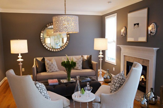 small modern living room deco gray