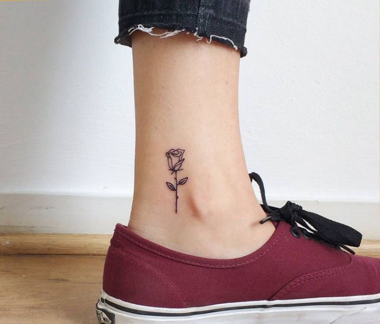 small tattoo ankle-pink-woman-idea