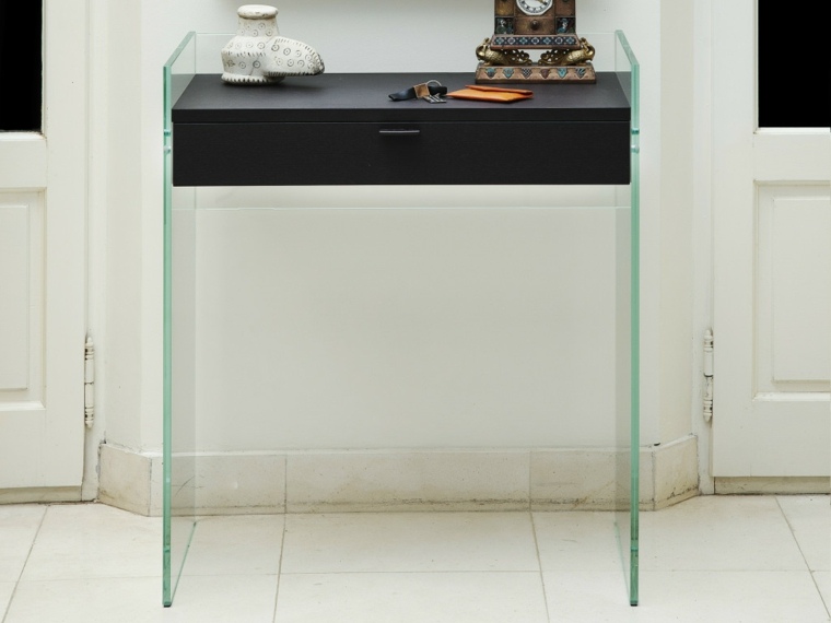 ideas deco small console glass drawer