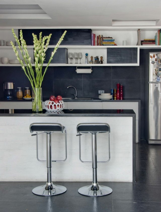 small kitchen white gray