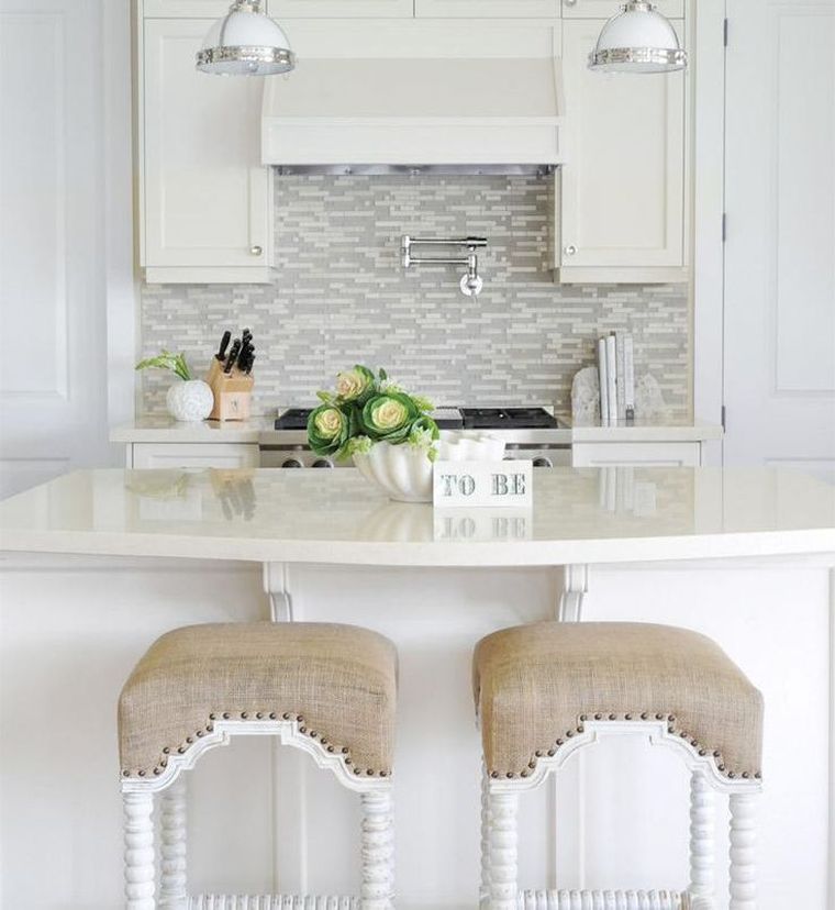 small white kitchen central island resin contemporary countertop
