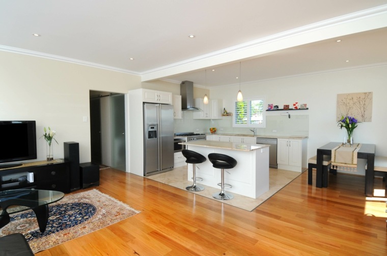 small white open kitchen