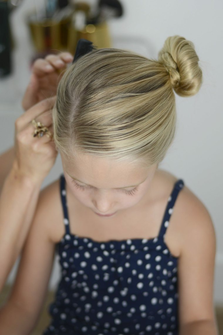 hairstyle little girl blond hair idea bun