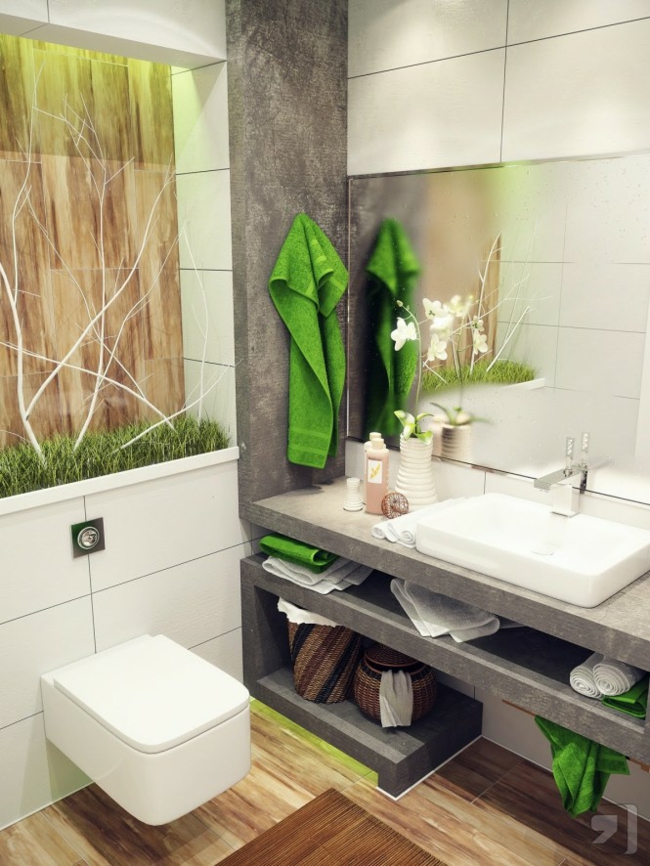 small bathroom tricks green design