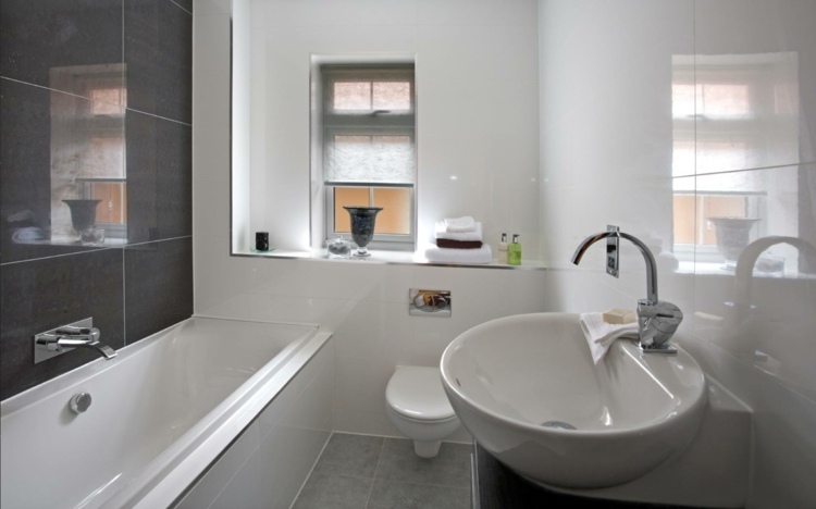 small gray white bathroom