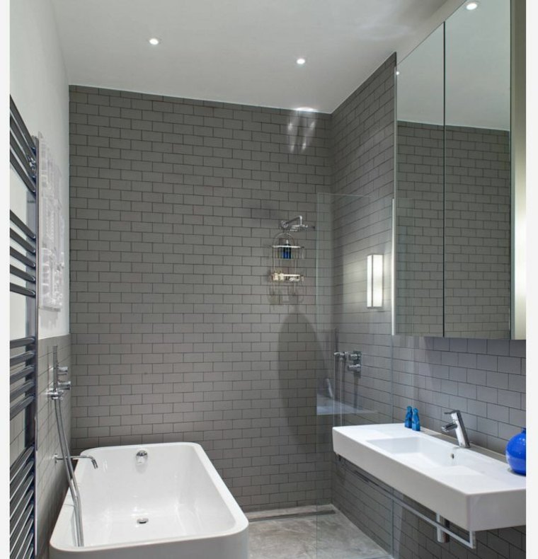 small bathroom gray tile