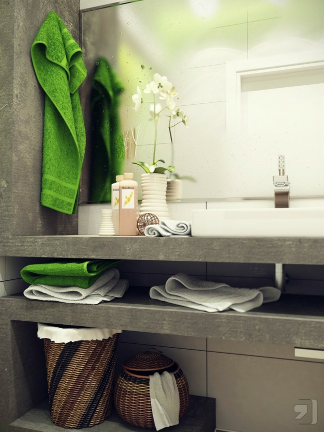 small bathroom ideas nature green