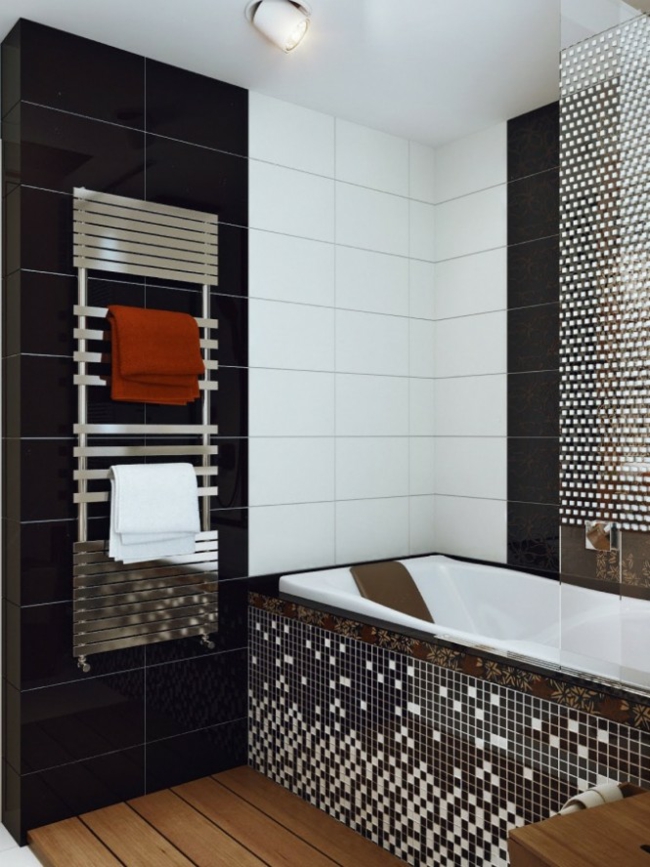 small black white mosaic bathroom