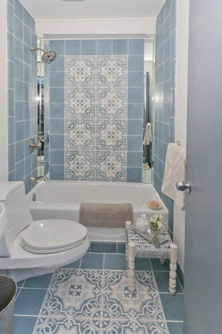 oriental bathroom white bathtub mosaic deco toilet