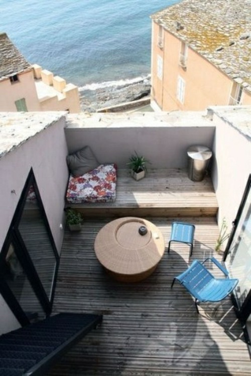 small terrace modern furnishing