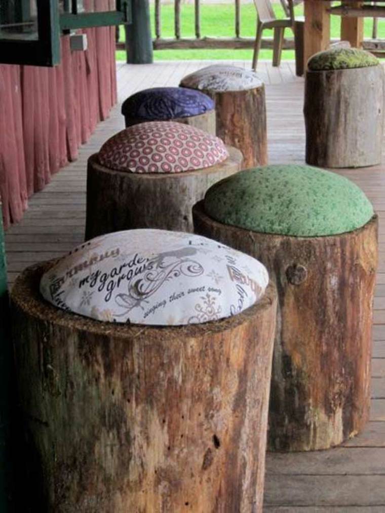 small log stools