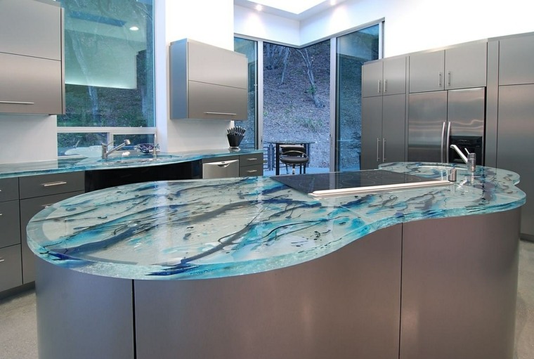 photo kitchen island counter glass