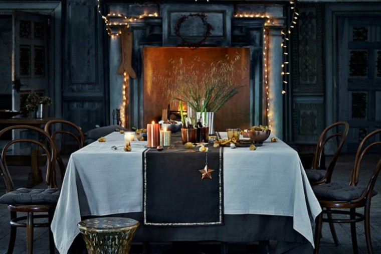 deco idea christmas table decoration modern reveille deco black and gold