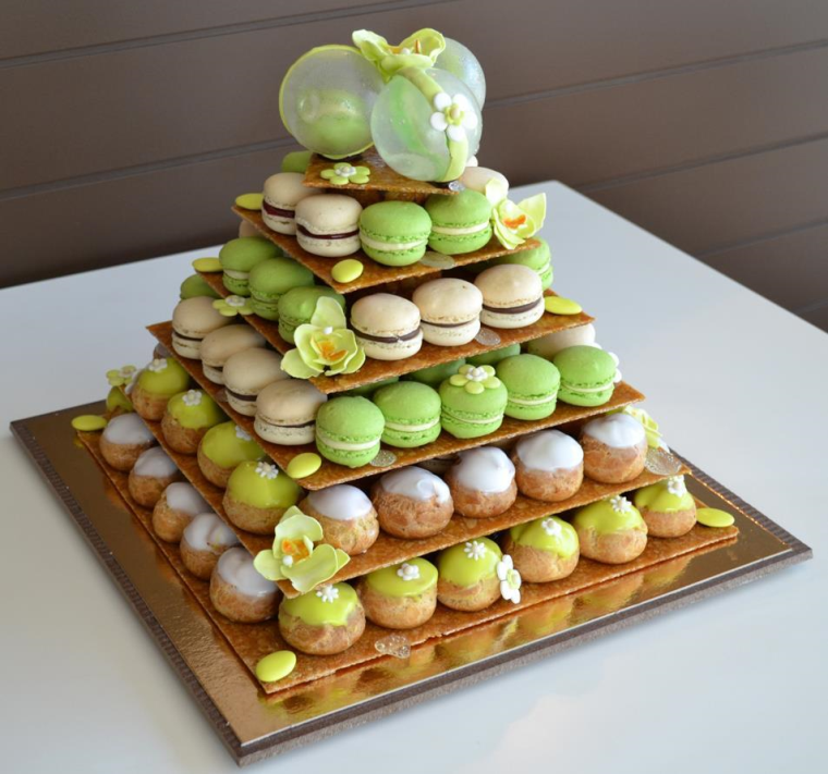 Montée stykke-wedding-cake-Cookie-macaroon-bobler